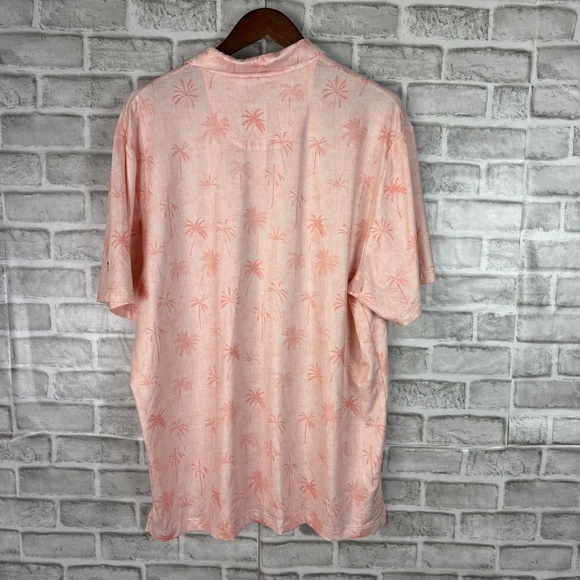 Jack Nicklaus Light Pink Palm Tree AOP Performance Golf Polo Mens XL Stretch - Picture 4 of 7